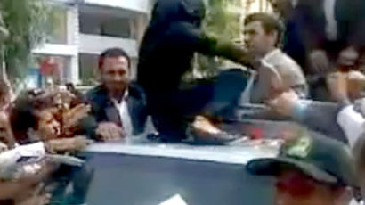 [사진] 봉변 당한 이란 대통령 