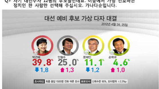  [2012선거 일일 여론조사] 대선 차기주자 선호도