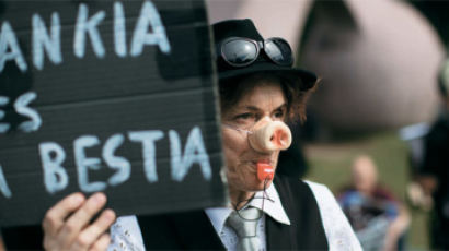 [사진] “방키아은행, 이 돼지야” … 스페인의 분노