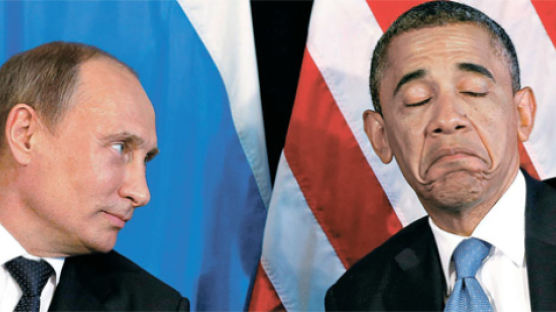 [사진] 푸틴과 오바마, 3년 만의 껄끄러운 만남