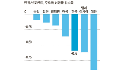 중국 투자 1%P 줄면 한국 성장률 0.6%P↓