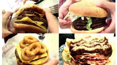 "패티가 무려…" 살인적인 햄버거 미국스타일?