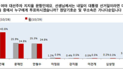 [2012선거 일일 여론조사] 대선 차기주자 선호도