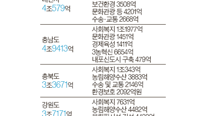 대전 예산 4조원대 … 강원 7.9% 늘어 3조7171억