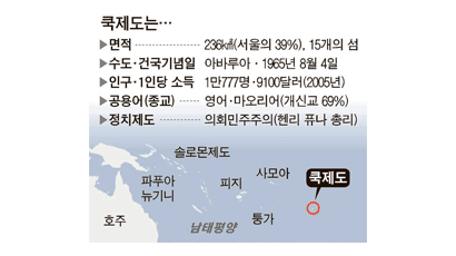 한국 190번째 수교국은 인구 1만 쿡제도