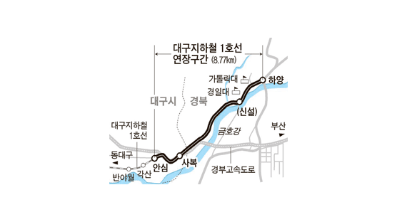 대구지하철 1호선 연장 ‘파란불’