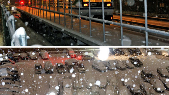 [사진] 폭설에 의정부 경전철 또 스톱 … 곳곳 교통마비