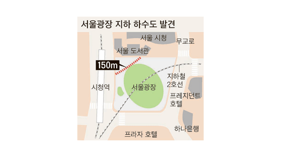 서울광장 지하서 100년 전 하수도 발견