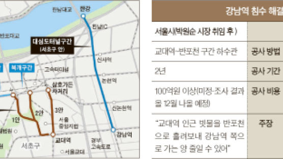 강남역 침수대책 둘러싸고 서울시·서초구 샅바싸움