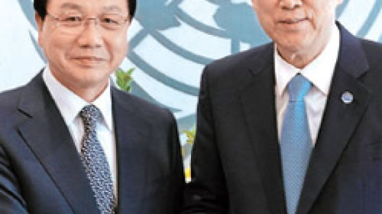 반기문 유엔 총장 찾은 김진선 평창올림픽조직위원장