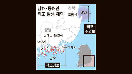 포항까지 적조주의보 … 동해안 5년 만에 처음