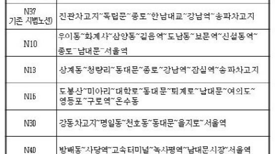 서울 심야버스 노선 확대, "12일부터 9개 노선으로 운행, 밤길 걱정 덜었네"