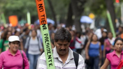 [사진] 교육개혁안 반대하는 멕시코 교사 파업시위