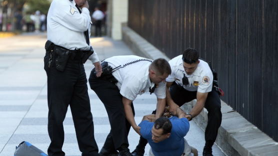 [사진] 백악관 담장 너머 폭죽 던진 남자 체포