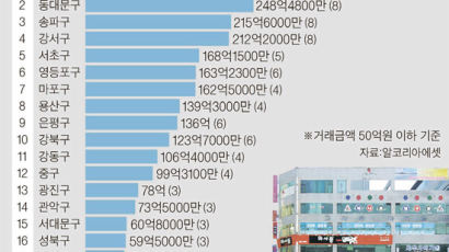 강북 상가 임대수익률, 예금의 2~3배