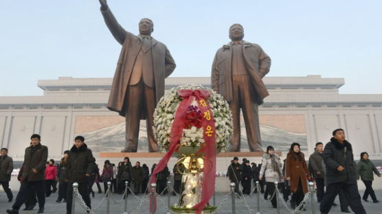 [사진] 김정은 이름으로 놓인 꽃다발