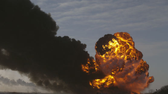 [사진] 원유수송기차 탈선·폭발사고