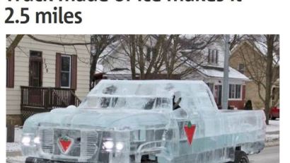 얼음으로 만든 자동차, ‘아쉬운’ 얼음 아닌 부분은…