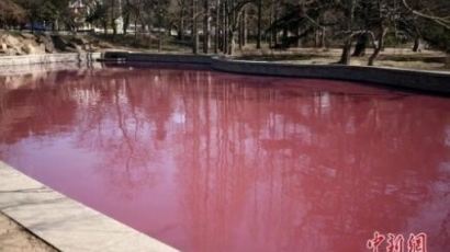 중국 미스터리 호수, 악취 풍기는 핏빛 물결 ‘섬뜩’…왜?
