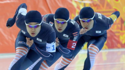 [사진 sochi] 남자 스피드스케이팅 팀추월 은메달 확보