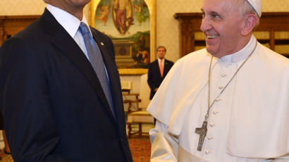 [사진] 교황과 오바마의 첫 만남
