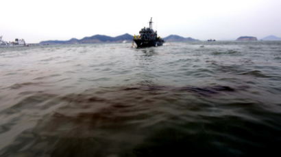[사진] 세월호 여객선 침몰사고 주변해역 유출기름 제거작업
