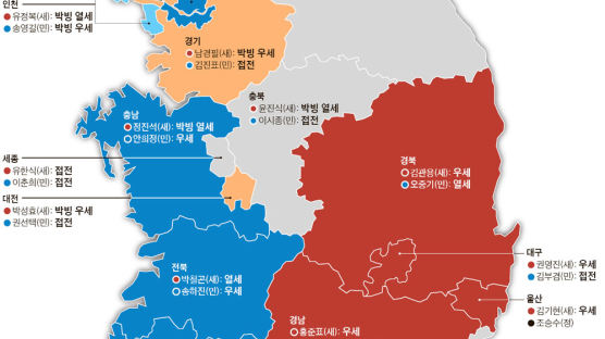 새누리는 대구·울산· 제주·경남·북 5곳 … 새정련은 서울·충남·전남·북 4곳