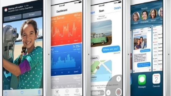 애플 iOS8 공개, 확 달라진 기능…앱 공유에 헬스기능 강화
