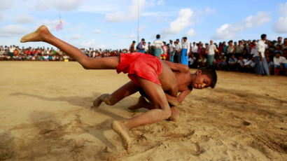 [사진] 미얀마 로힝야족 '전통씨름축제'