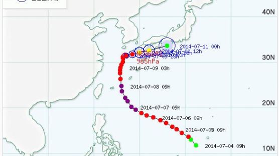 너구리 일본 피해, 2명사망-25명부상 "규슈로 향하는 중"
