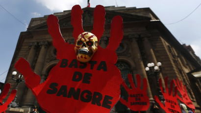 [사진] 멕시코 투우 반대 시위 ‘피는 충분하다…’