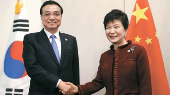 [사진] 박 대통령, 리커창과 회담