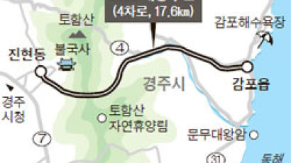 경주 진현동~감포읍 나정리 국도 4차로 전면 개통