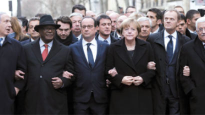 [사진] "우리는 샤를리" 100만 명 파리 행진 … 40개국 정상들 테러 규탄