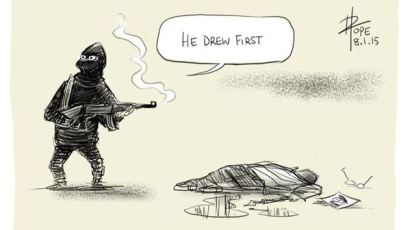 [사진] 전세계 만평가가 그린 '샤를리 에브도' 테러
