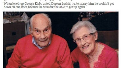 103세 신랑, 92세 신부 세계 최고령 커플 화제… "사랑엔 나이가 없다더니"