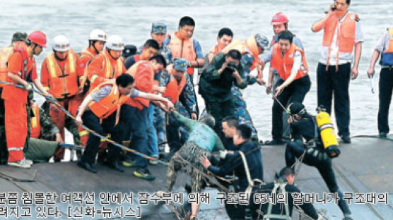 중국판 세월호 … 선장, 배 뒤집히자 승객 버리고 탈출