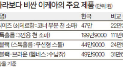 한국 이케아서 47만원 소파, 미국선 22만원