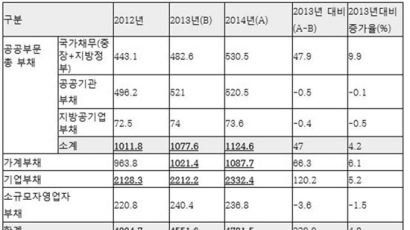 [단독]빚 공화국…지난해 국내 총부채 4781조원 1인당 9400만원