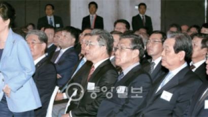 박 대통령·김무성, 한자리 만났지만 시선은 안 마주쳐