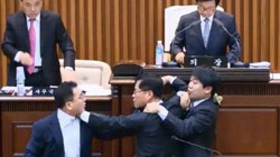 회의장 안 몸싸움, 밖에선 1인 시위 … 대전 서구의회 시끌