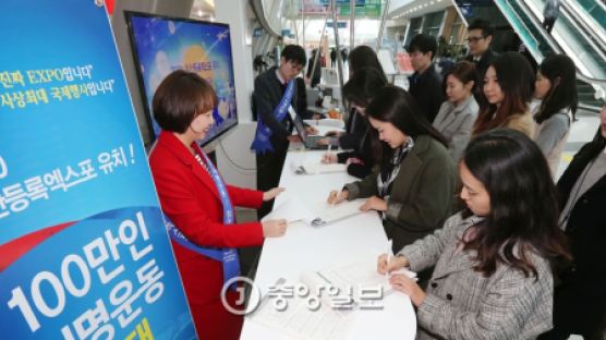 [사진] 부산등록엑스포 유치 100만인 서명 