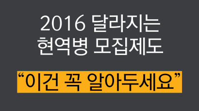 [카드뉴스] 2016 달라지는 현역병 모집제도, 이건 꼭 알아두세요