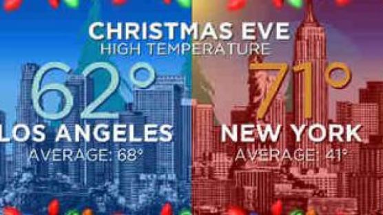 동부는 따듯한 크리스마스…뉴욕이 LA보다 기온 높아 