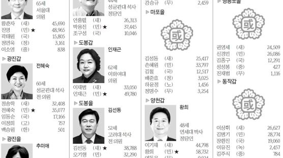 [사진] 20대 총선 지역구 득표 현황 