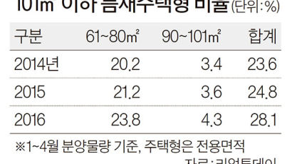 준중형·준대형…아파트 분양 ‘평형 파괴’