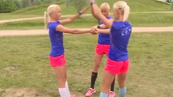 [영상] 올림픽 출전하는 세쌍둥이 자매, 얼굴도 옷도 똑같네…