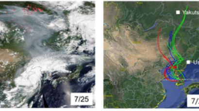 3000킬로 떨어진 러시아 산불도 국내 초미세먼지 농도에 영향