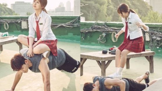 ‘싸우자 귀신아’ 옥택연, 김소현 등에 앉히고 팔굽혀펴기