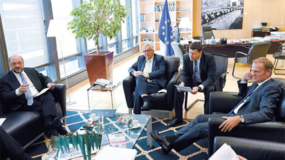 [사진] EU 수뇌부 대책회의 